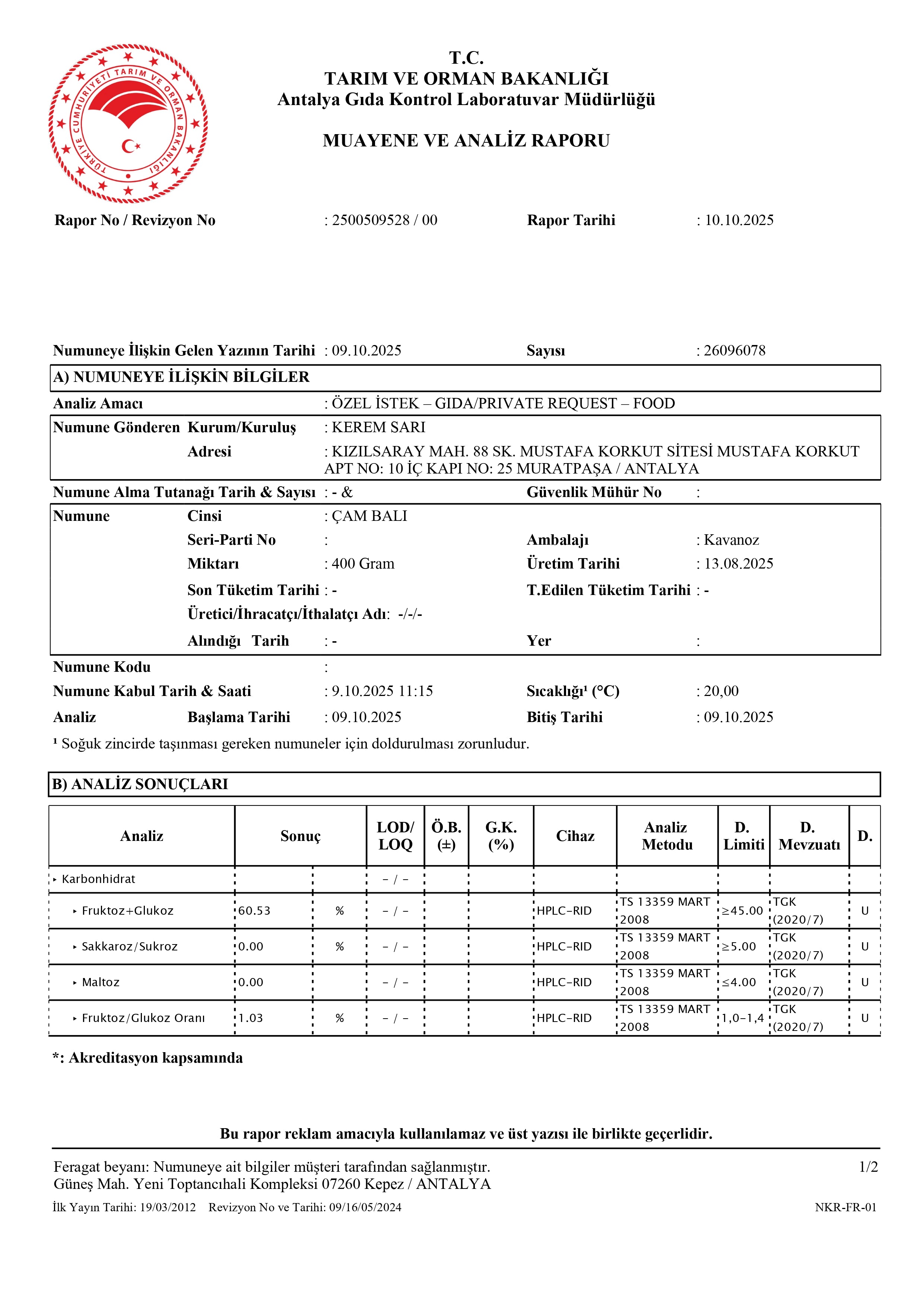 Köşk - Süzme Kızıl Çam Balı